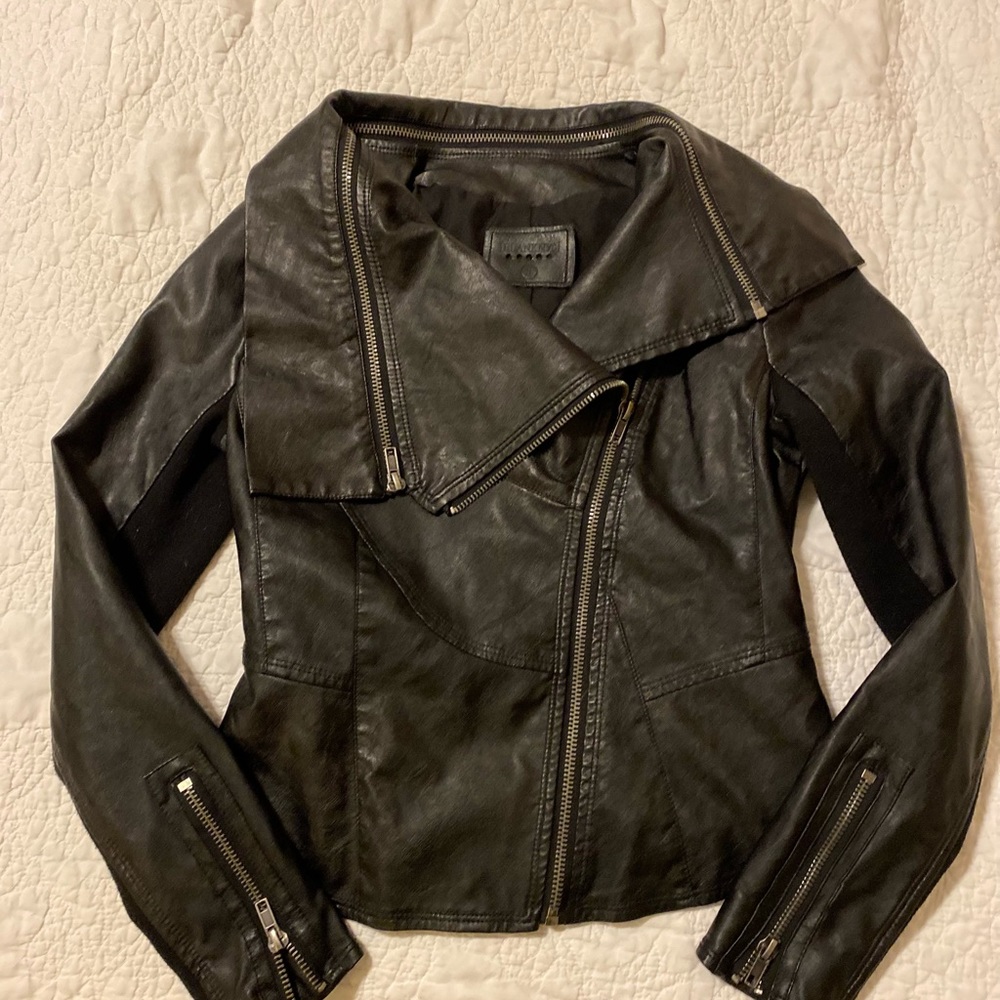 EUC faux leather moto jacket